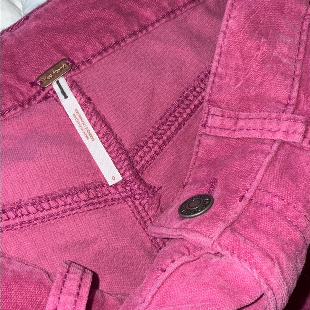 NWOT Free People High Time Velvet Kick Flare Pants In Very Berry SZ-0 - Picture 9 of 9